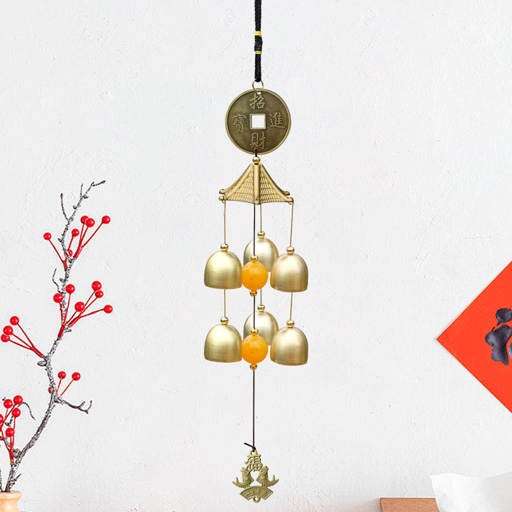 New Garden Hanging Decoration Bell Pendant Door Ornament Wealth Attraction Peace Home Wind Chime Outdoor_voghion.com