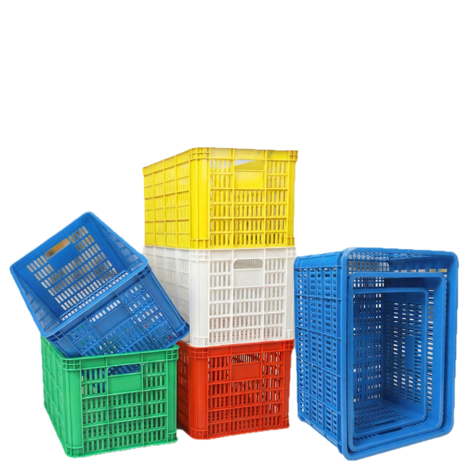 Cestas de plástico blancas de frutas gruesas verduras expresas clasificadas marcos de plástico huecos precios de fábrica de suministro directo caja de rotación image 5
