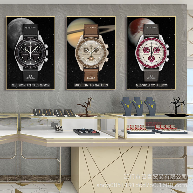 Light Luxury Watch Hanging Painting, Clock Maintenance and Maintenance Shop Counter Mural, Precious Watch Model, Wall Decoration Painting