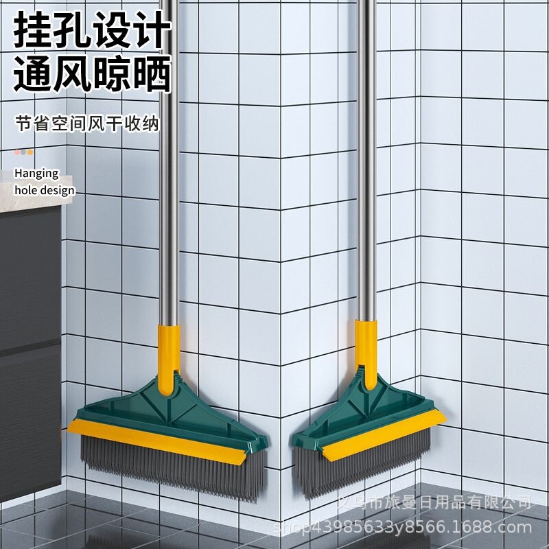 Bathroom Floor Brush Four-In-One Floor Crevice Brush Pointed Floor Brush Bathroom Toilet Household Long-Handled Hard-Bristled Brush