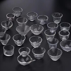工場直販カスタマイズ可能な日本製クリスタルガラスティーカップマスターカップ槌目カンフーティーカップ茶碗茶セット