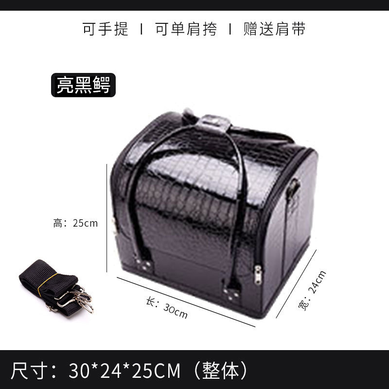 Simple color a juego portátil estilo coreano bolsa de cosméticos bolsa de almacenamiento multi-capa de maquillaje grande artista maquillaje manicura bolsa de tatuaje bolsa