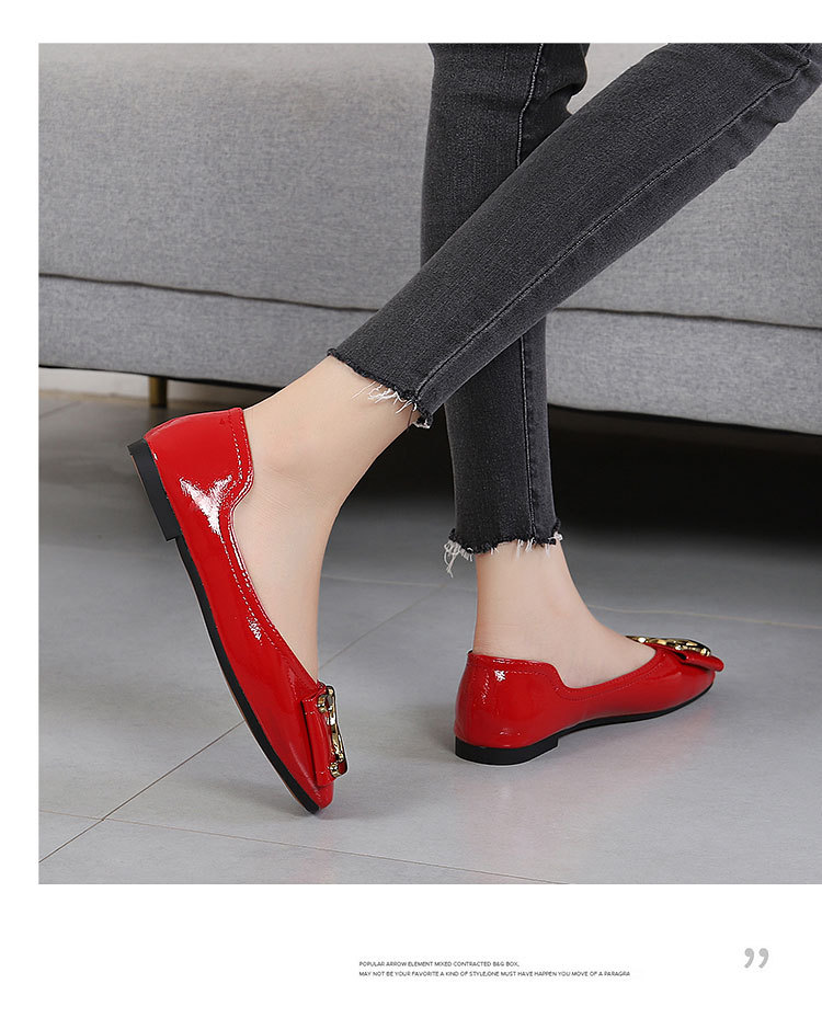 Women's Flat Shoes For Women Square Toe Low Heel Casual Work Shoes_voghion.com