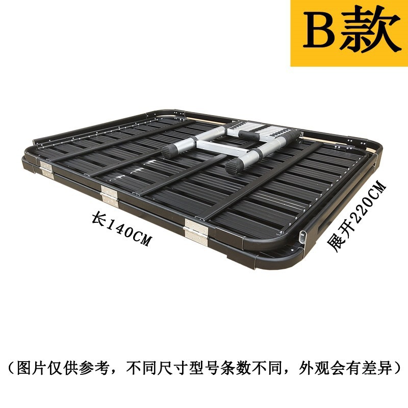 Universal foldable, drill-free luggage rack for off-road travel, roof platform, tent base, aluminum alloy flat surface