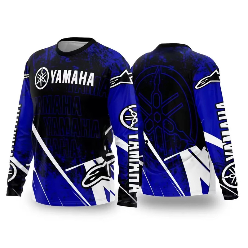 Yamaha Men's and Women's Motorcycle Riding Clothing, Loose and Breathable, Quick-Drying Off-Road Racing Clothing, Long-Sleeved Sports Clothing