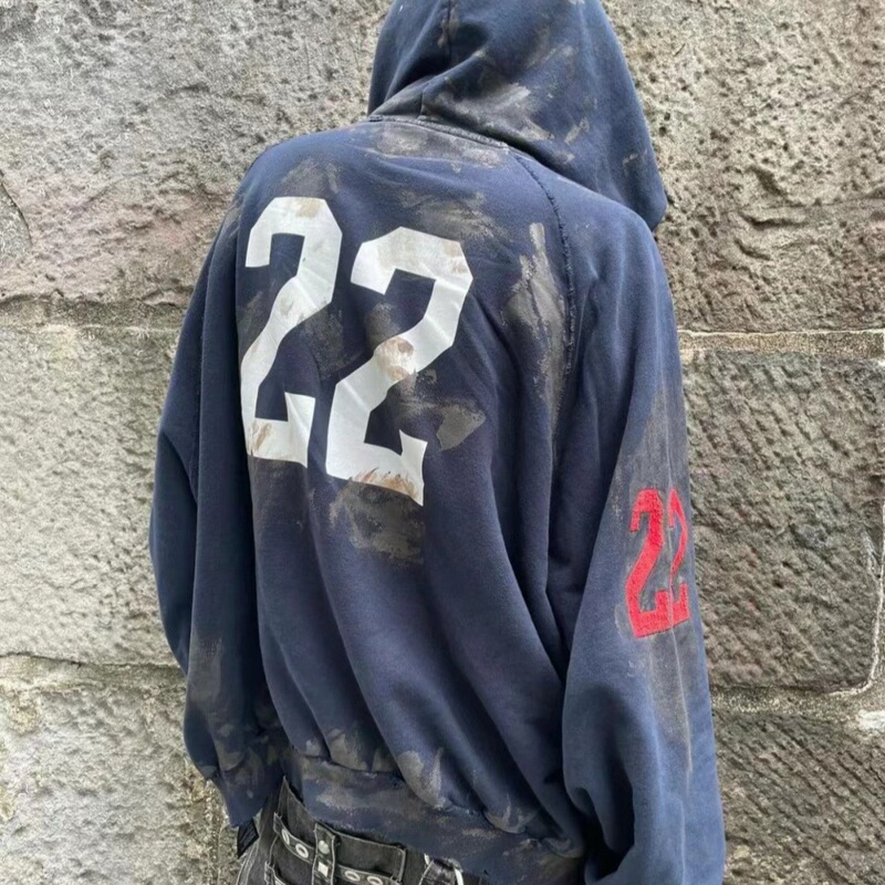 Dujia Version of the New Paris B Family Mustang Polo Embroidered Flag Zipper Hooded Jacket Hooded Sweatshirt Hoodie