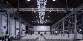 外贸创笙外销custom款铝合金管材门型展架80x180灯光音箱厂家直销