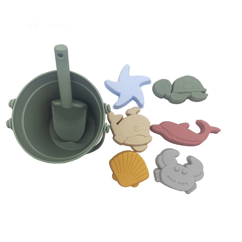 Cubo de playa de silicona para niños | Juguete resistente al agua y a caídas, uso interior y exterior, ideal para arena, playa y juegos al aire libre