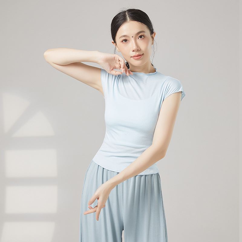 Modern Dance Tops, Classical Dance Practice Clothes, Summer Chinese Dance Clothes, Women's New Stand-Up Collar Fashion Dance Clothes