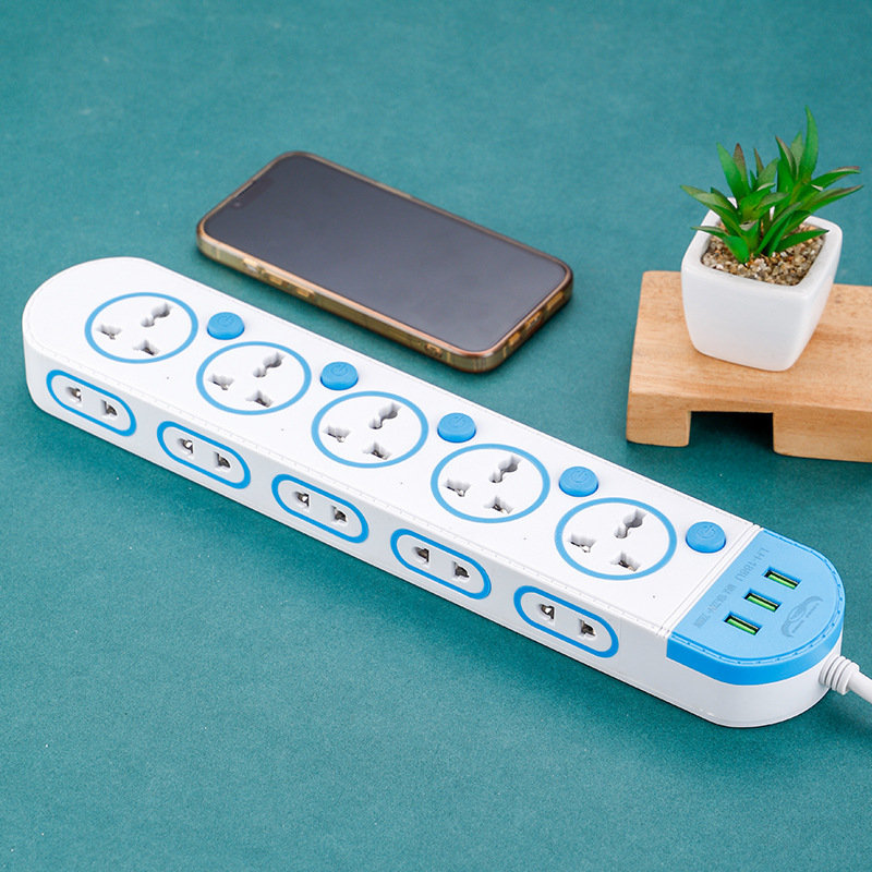 Interruptor multi-interruptor independiente interruptor de control parcial enchufe lateral multi-enchufe 3 enchufe de carga USB