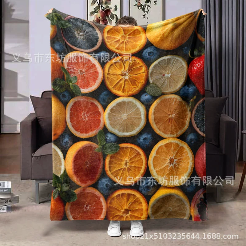 Креативное фруктовое сшивание мягкое и удобное фланелевое одеяло универсальное современное минимализм