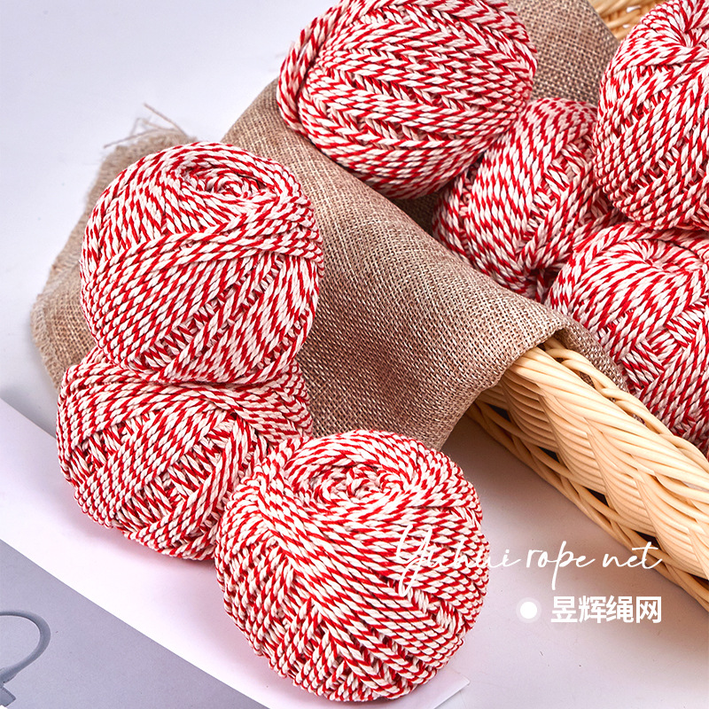 跨境供应 三股编织棉线绳粽子线捆绑棉线绳 家纺多色全棉粽子绳