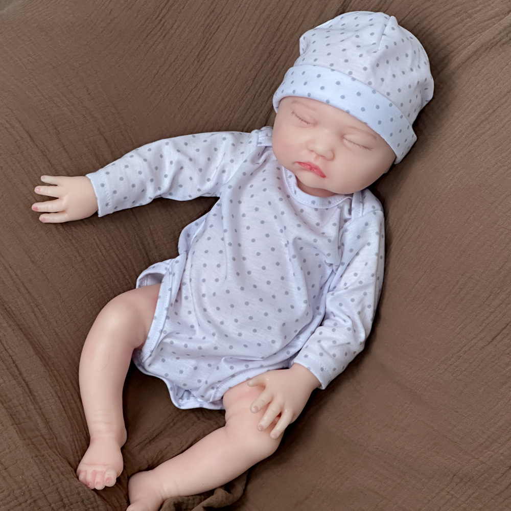 Muñeca bebé entrenamiento suave 18 recién nacidos silicona sólida bebé simulación pulgada muñeca de silicona pesada