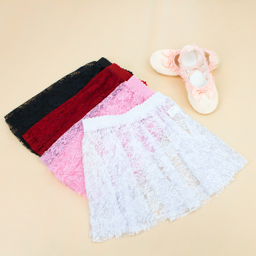 Children's dance practice skirt summer girls chiffon ballet skirt toddler lace performance clothing apron