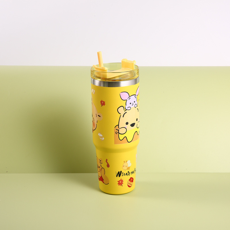 Taza de hielo de patrón de dibujos animados de anime transfronterizo Taza de coche de 30oz Taza de café de aislamiento al vacío de acero inoxidable 304
