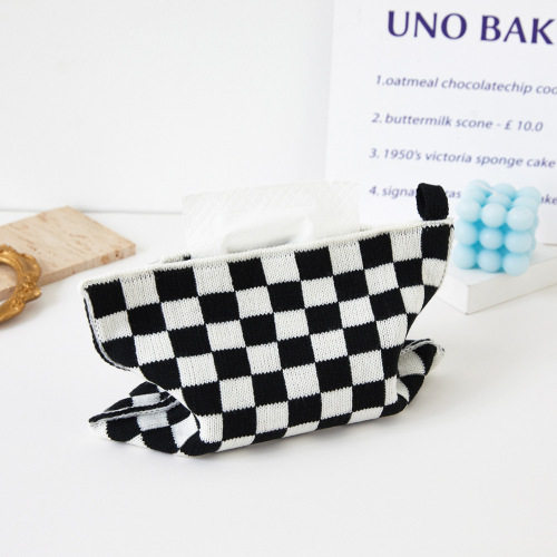 Knitted tissue box storage bag home coffee table restaurant living room decoration paper box cotton tissue bag fabric