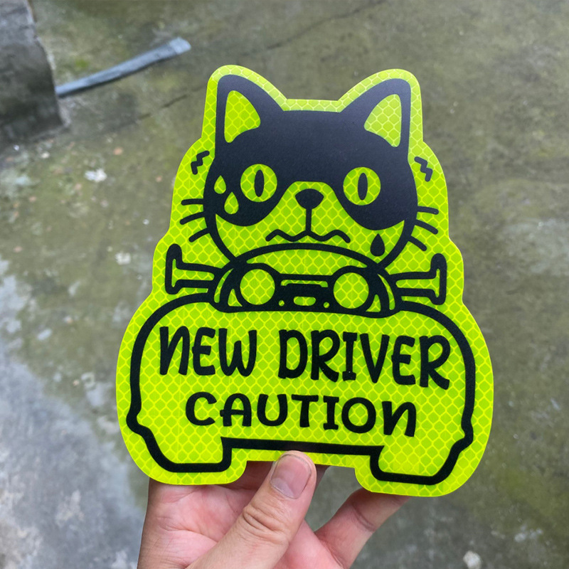 ESTUDIANTE NUEVO CONDUCTOR PRECAUCIÓN pegatinas de coches magnéticos Amazon dibujos animados novato CONDUCTOR pegatinas de coche reflectantes