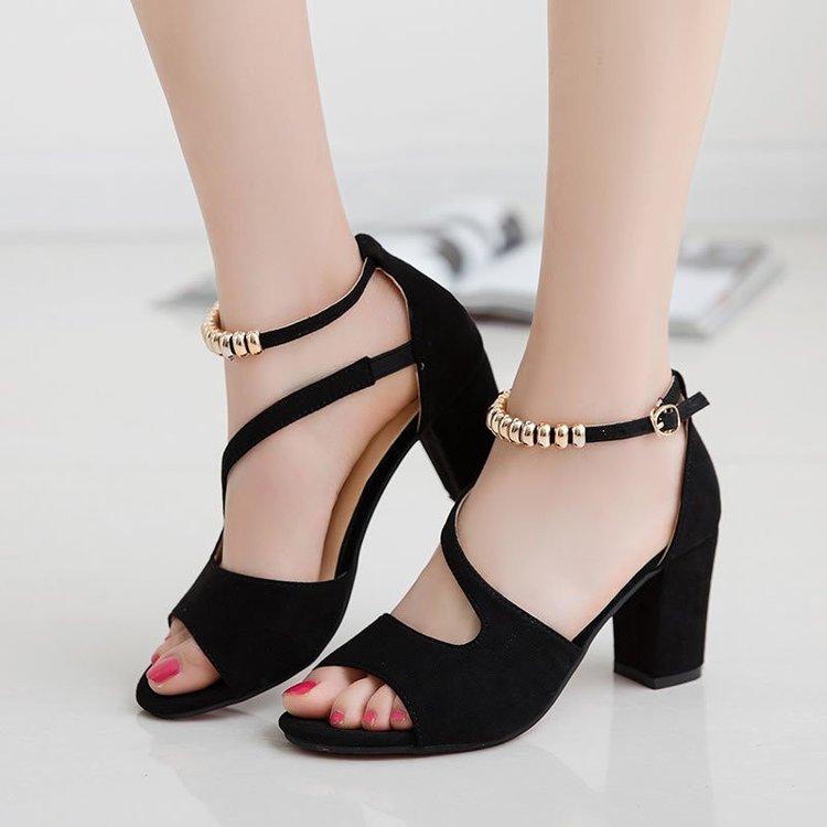 winter suede sandals with a strap