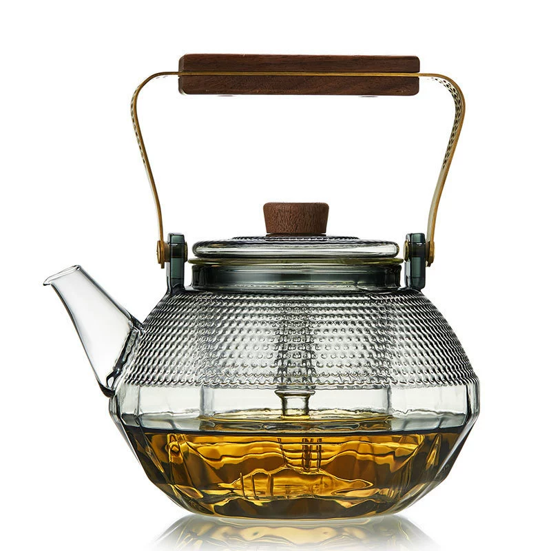 [高硼硅玻璃煮茶壶 星陨蒸煮一体壶 家用玻璃提梁壶围炉煮茶壶厂家]