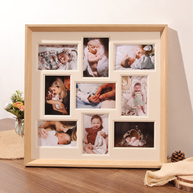 Jiugongge Photo Print and Photo Frame Baby Growth Commemorates Couple Record Wedding Photo Portrait Wall Frame