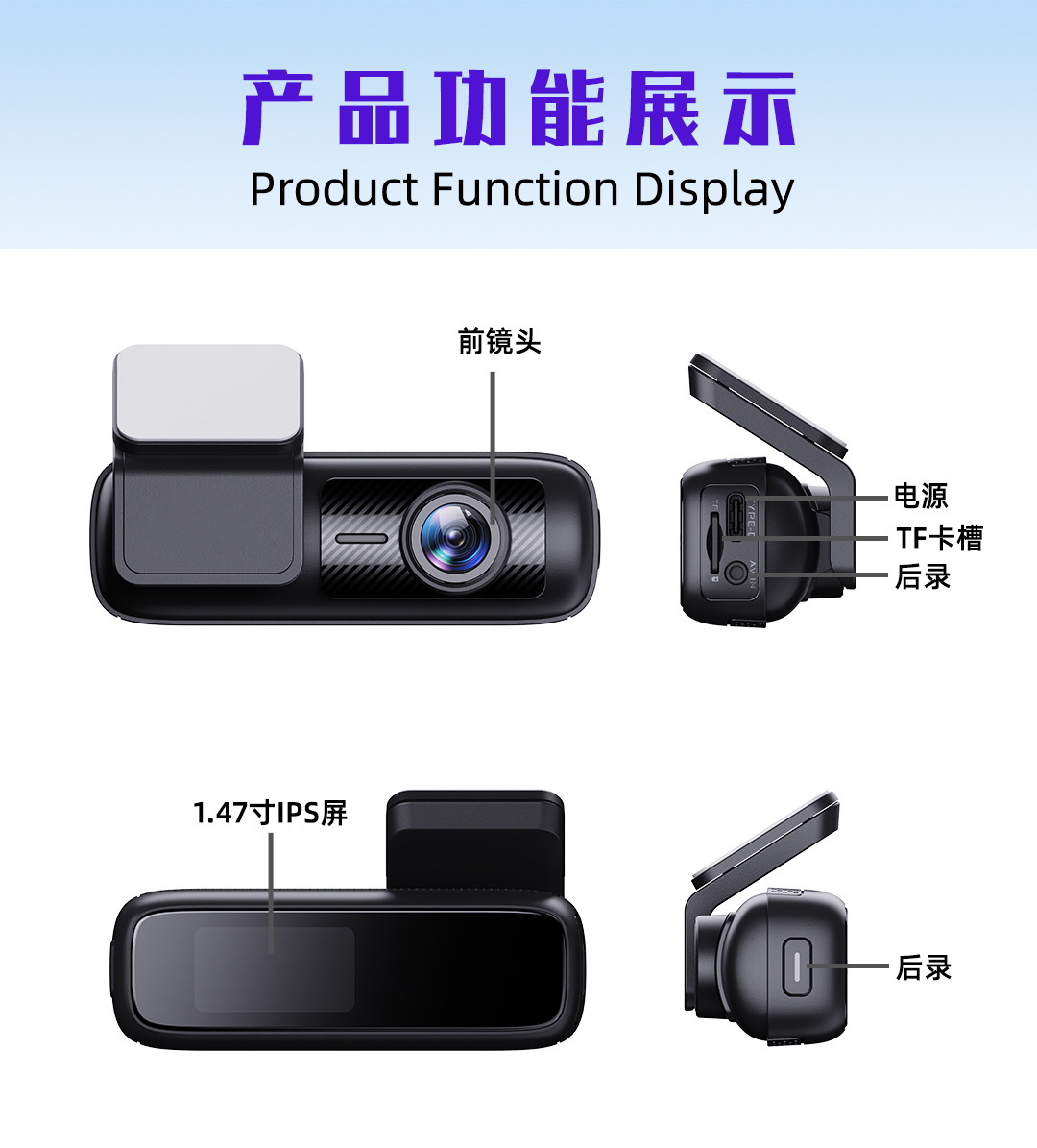 Cross-border private model 4K high-definition dashcam with WIFI for car use, exclusively available for delivery in Vietnam
