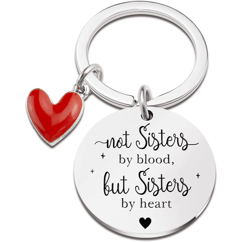 New stainless steel keychain from Sister to Sister husband wife boyfriend and girlfriend birthday Valentine's Day gift