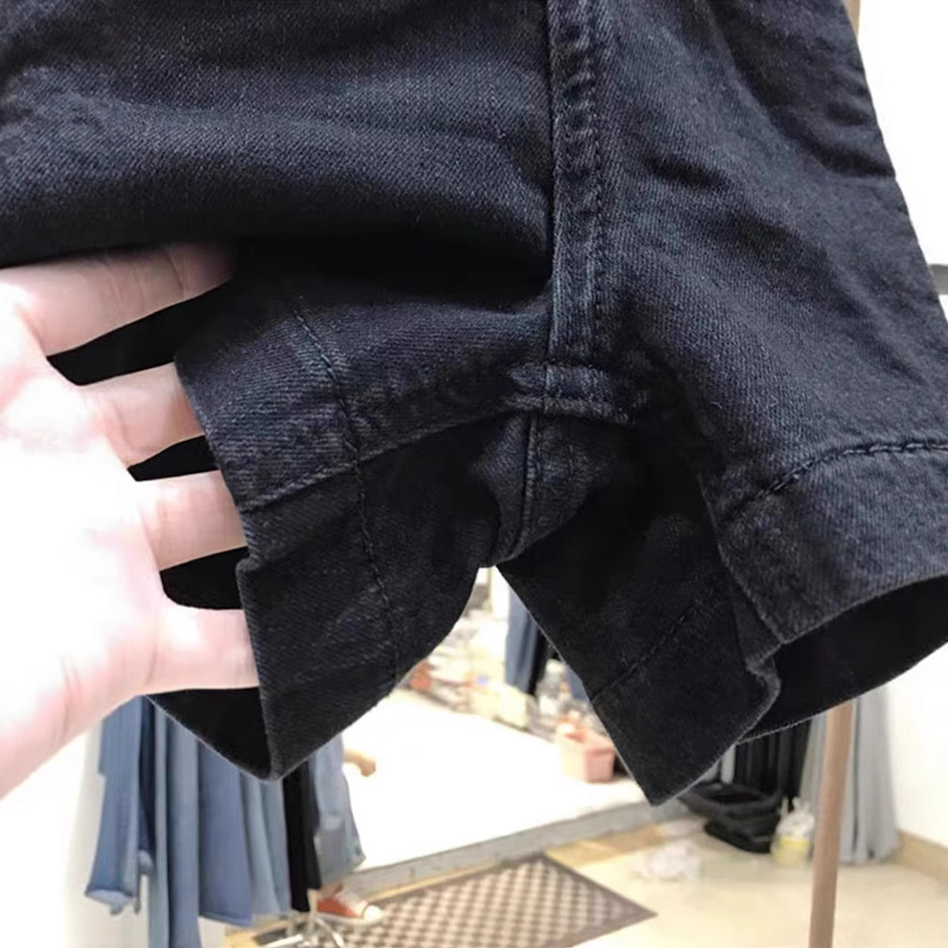 Summer Black High-Waisted Denim Shorts for Women Plus Size Fat mm Pear-Shaped Body Elastic Hip-Covering Slimming Look A-Line Pants Hot Pants