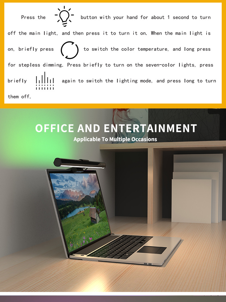 Business Notebook Laptop Thin and Light Office Computer Cost-effective Cross-border Wholesale Monitor Screen Eye Protection Lamp