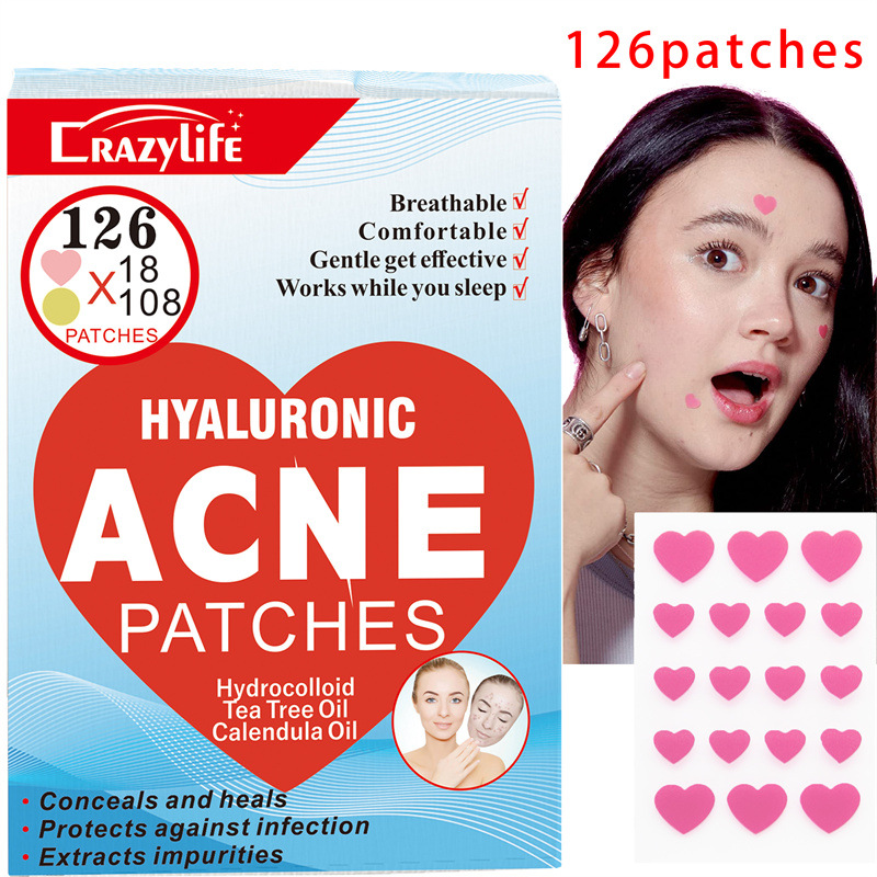 Patchs acne all'acido ialuronico a forma di cuore rosa_voghion.com
