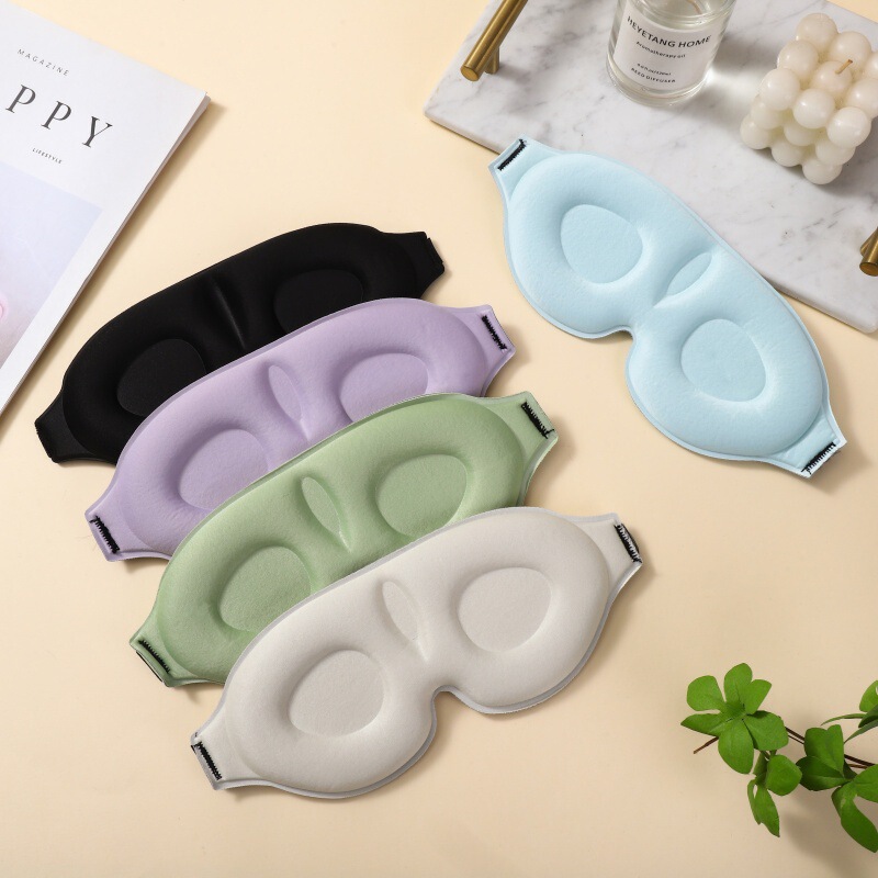 メーカー卸売 3D立体アイマスク 低反発メモリーフォーム 睡眠用遮光アイマスク スポンジ製 通気性 調整可能アイマスク|undefined