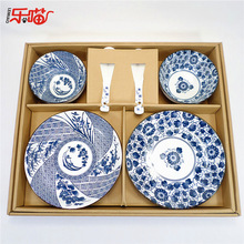 樂喵日式餐具創意手繪釉下彩陶瓷盤碗勺套裝活動實用禮品伴手禮