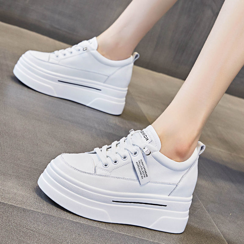 Inner Height White Shoes Women's Spring and Autumn New Stude..