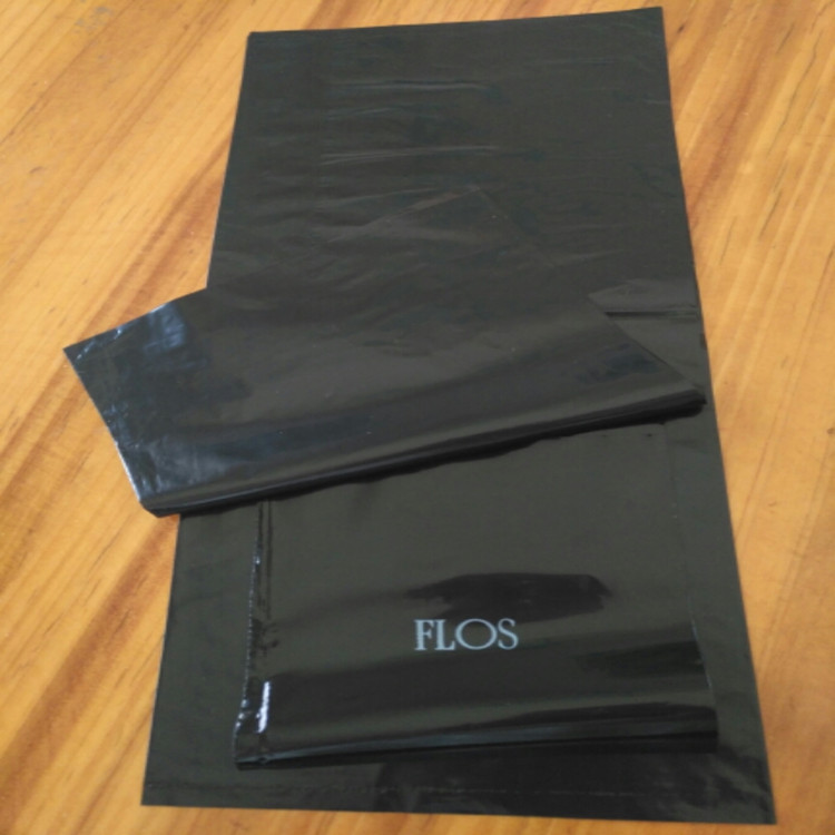 黑色PE平口袋LOGO单面 双面印刷 礼品鞋子塑料袋子 彩色袋可订