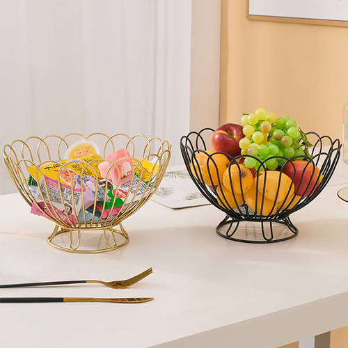 European-style light luxury fruit plate wholesale creative decoration household candy snack plate living room iron fruit basket high-leg
