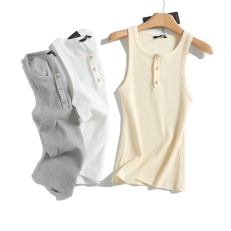 Bm&Md&Za Summer New Women's Work Clothing Style Casual Sleeveless Skin-Friendly Ribbed T-Shirt Vest 06843575812