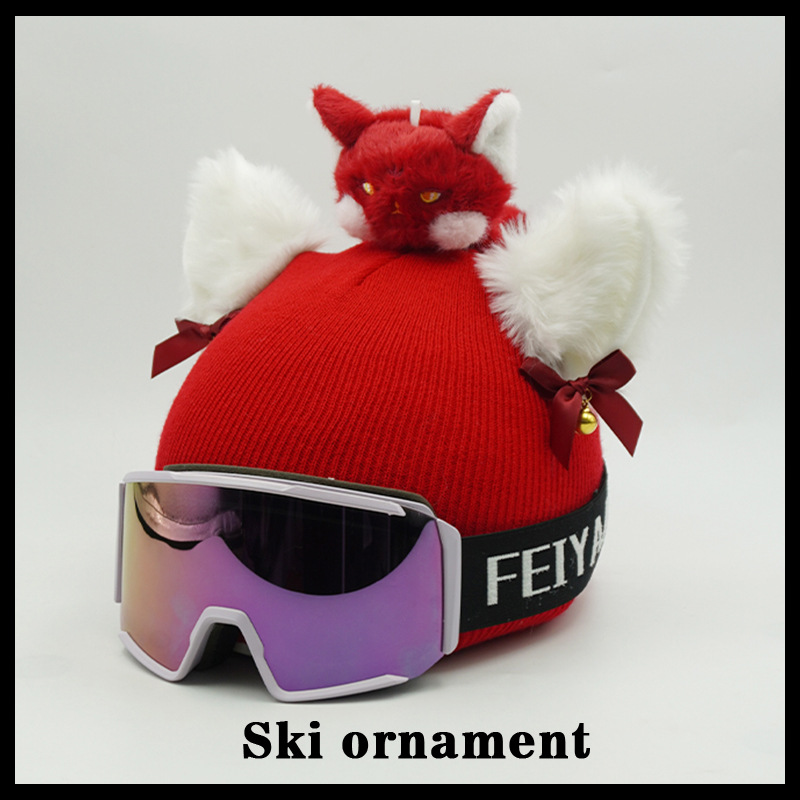 Detachable Helmet Cover Doll Cat Ear Skiing Cover Accessories