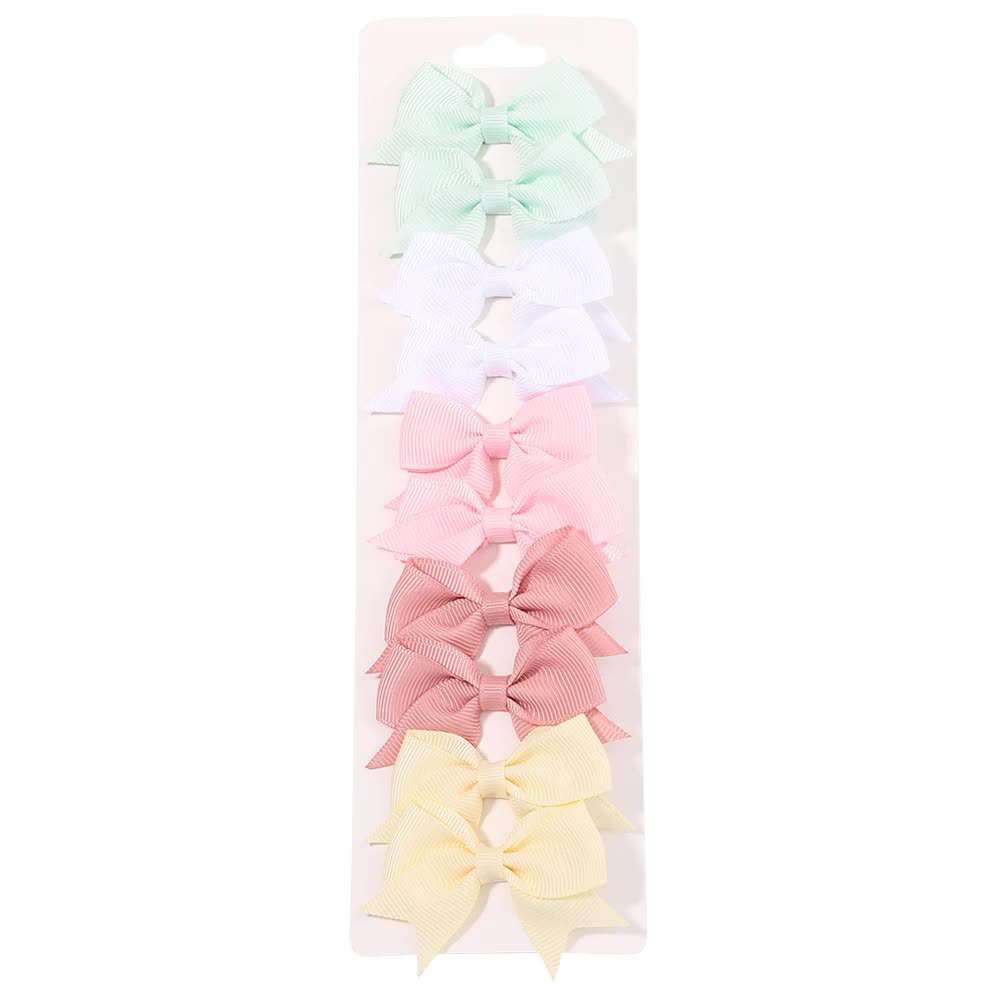 Girl'S IG Style Sweet Solid Color Bow Knot Polyester Ribbed Band Pleated Hair Clip display picture 4