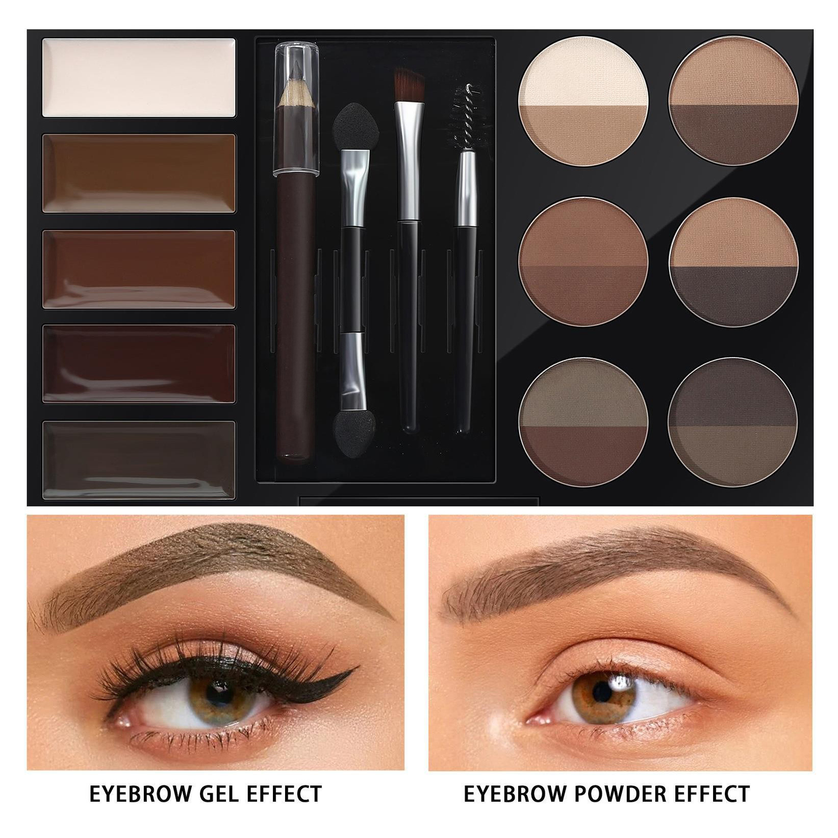Cross-border Mlundo ceja tinte crema ceja lápiz ceja polvo caja traje con cepillo artista de maquillaje no es fácil de manchas maquillaje al por mayor