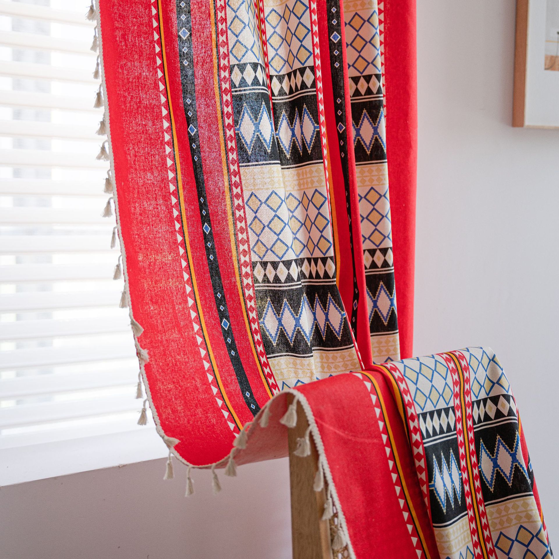 伊缦琪韵窗帘成品波西米亚半遮光厨房帘隔断帘飘窗透光工厂直供