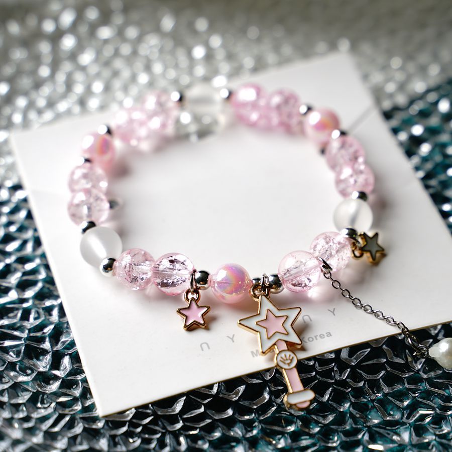 thumbnail image 1 of El nuevo temperamento literario y artístico tocador miel pop flor cristal pulsera minoría femenina japonesa y coreana gatito pulsera joyería transfronteriza varita mágica, 1 of 2