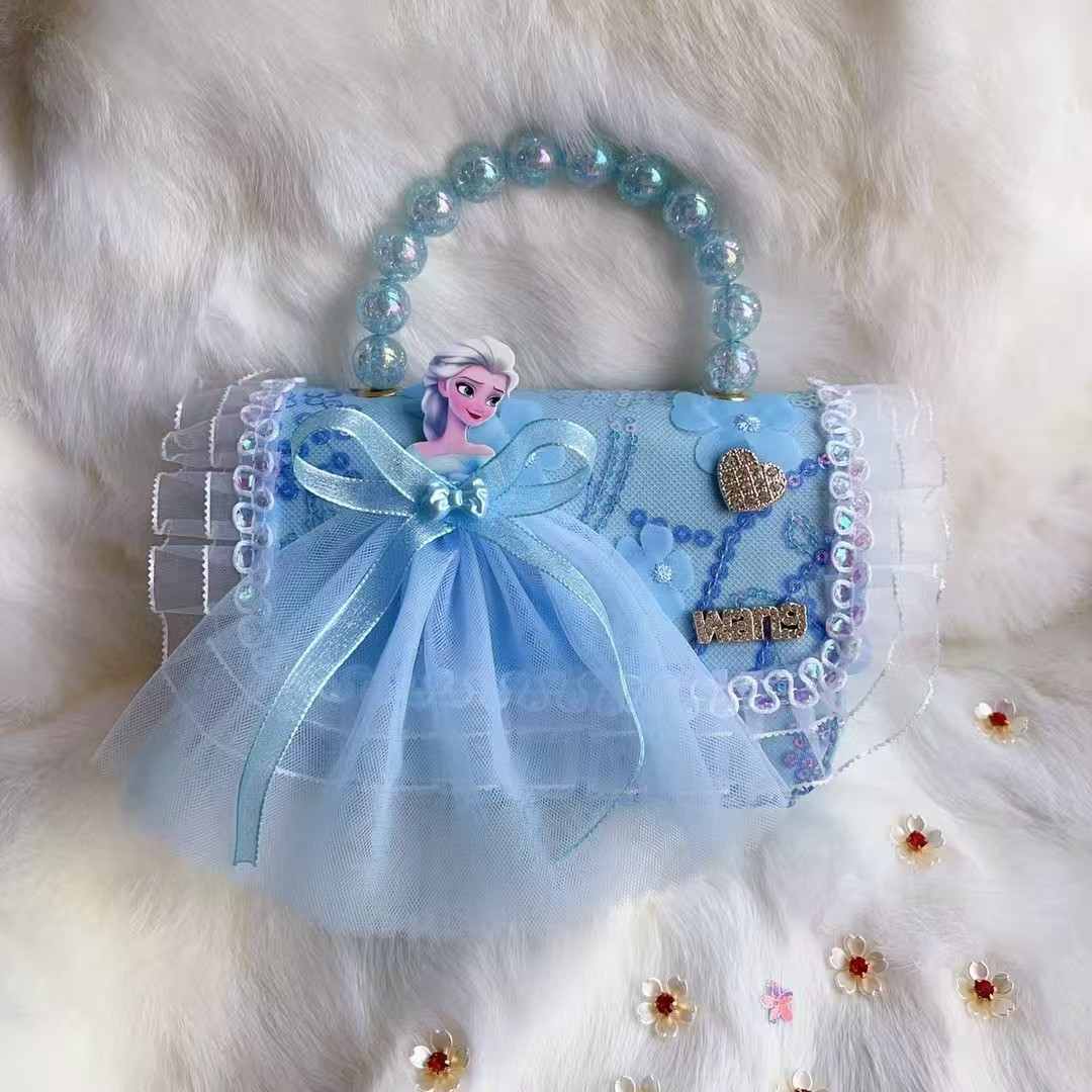 Bolso de mano de perlas bolso de princesa arco bolso de hombro de Año Nuevo bolso de cadena bolso de niños de viento fragante