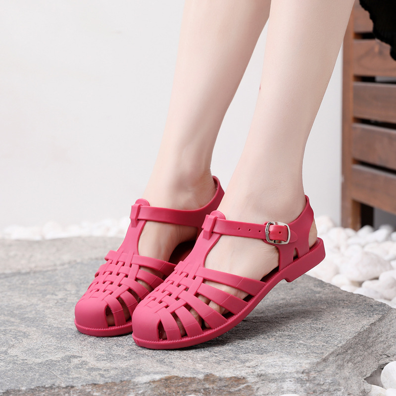 Sandale plate noi 2024 pentru exterior, pantofi de vară versatile Baotou pentru femei, la modă_voghion.com