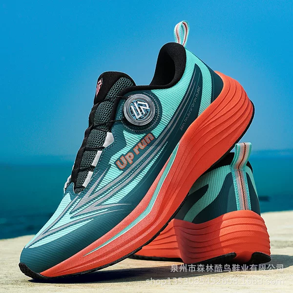 Up Run Autumn and Winter Style Rotating Button Breathable Shock-Absorbing Running Shoes Walking Shoes Student Outdoor Basketball Sports Shoes