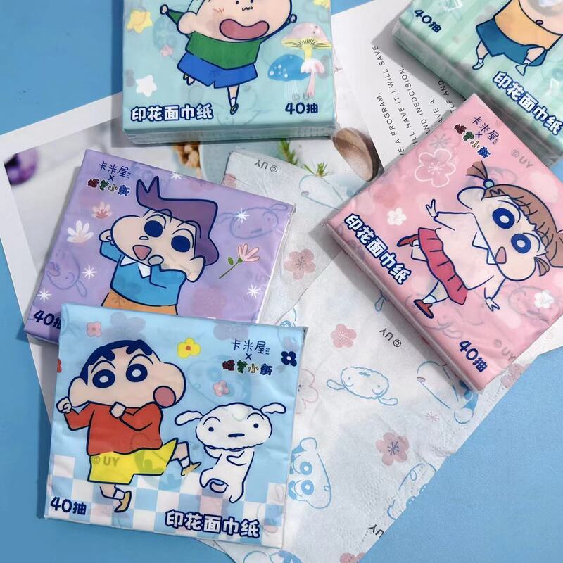 Printed Paper 5 Color Crayon Small New Printed Paper Towel Portable Small Paper Student Facial Tissue Toilet Paper Napkin