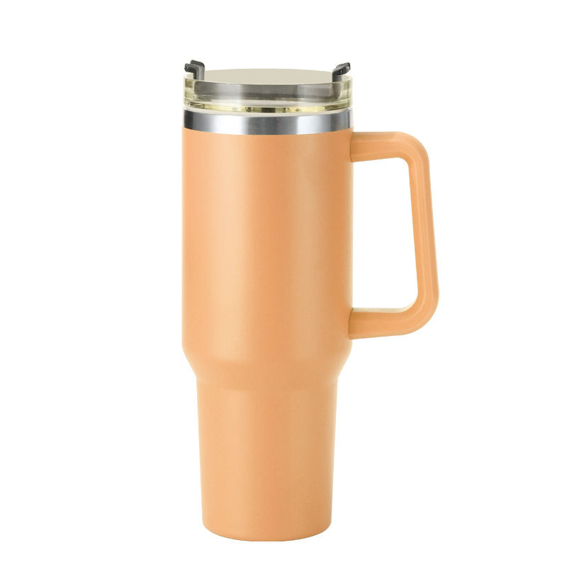 Taza de vacío taza de agua de doble capa de acero inoxidable 304 taza de agua con paja 40oz con mango Copa de coche fábrica al por mayor