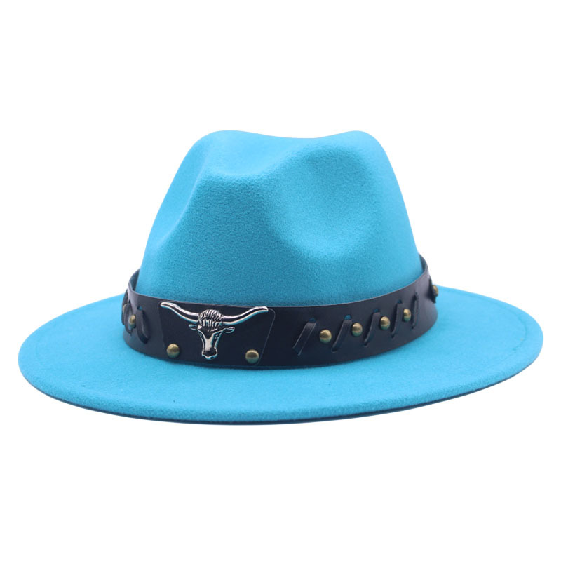 Cappello da cowboy spagnolo unisex Cappello a cilindro jazz erboso con tesa piatta e tesa larga per uomo e donna_voghion.com