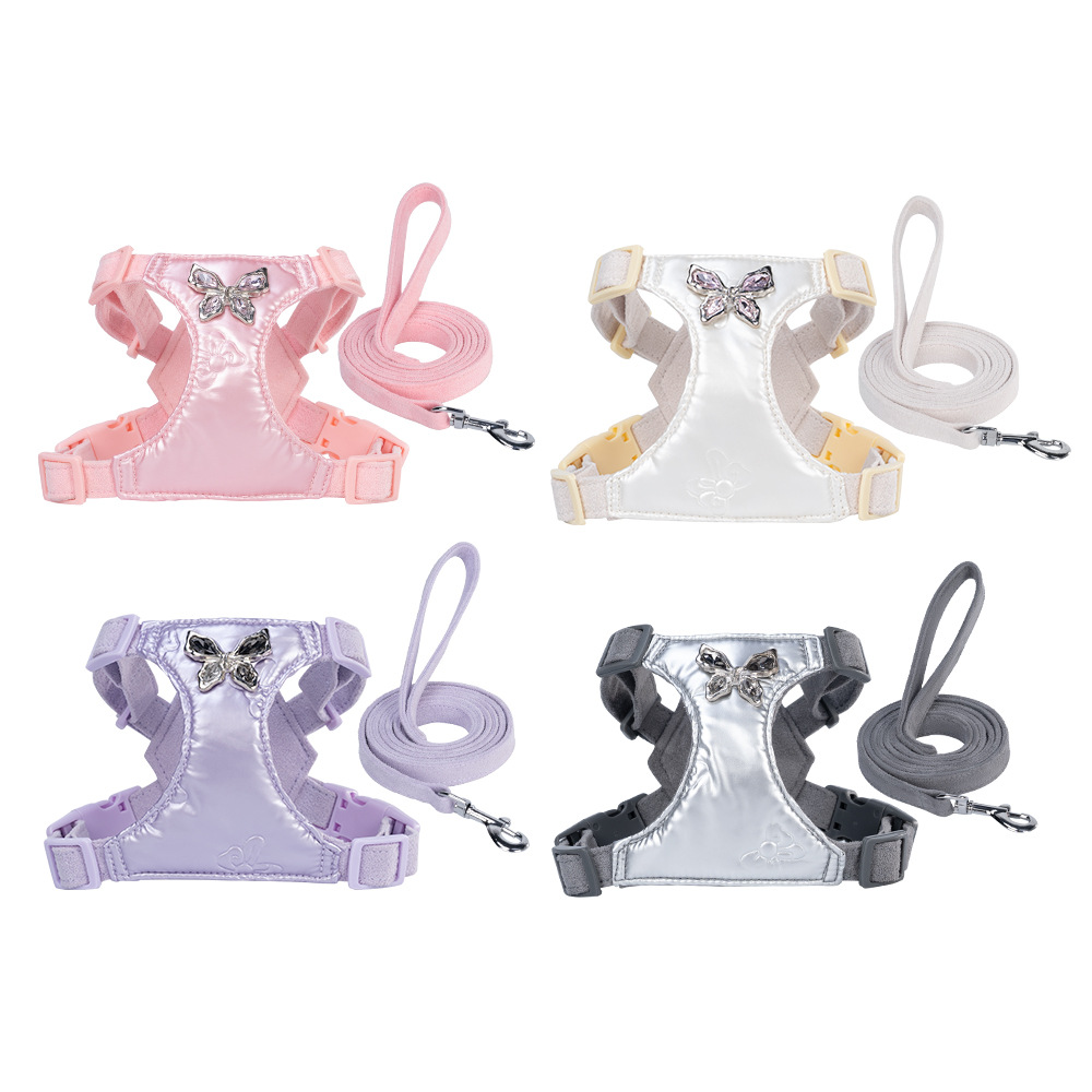 Corda de tracción coreana para perros, cuerda pequeña para perros, cuerda de paseo para perros, tela líquida ultrasónica, correa de pecho para perros lindos