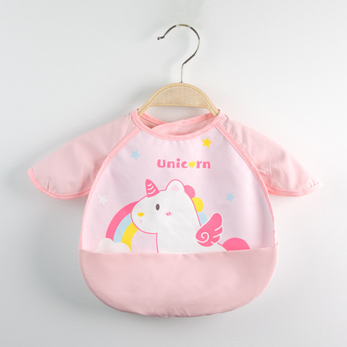 Children's smock, angel wings bib, summer baby dual-use rice pocket, waterproof and anti-dirty painting smock, reverse wearing protective clothing