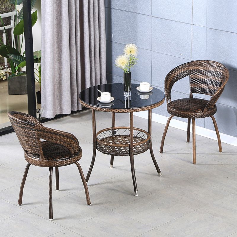 브라운 색상 : 모델 B-70 원형 2회전 의자 [신제품] 쿠션 포함