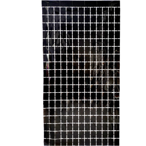 Cross-border party decoration wall decoration supplies birthday layout rain silk curtain 1*2 meters bright square curtain square